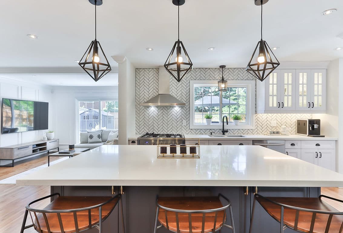 Downlights in a modern kitchen