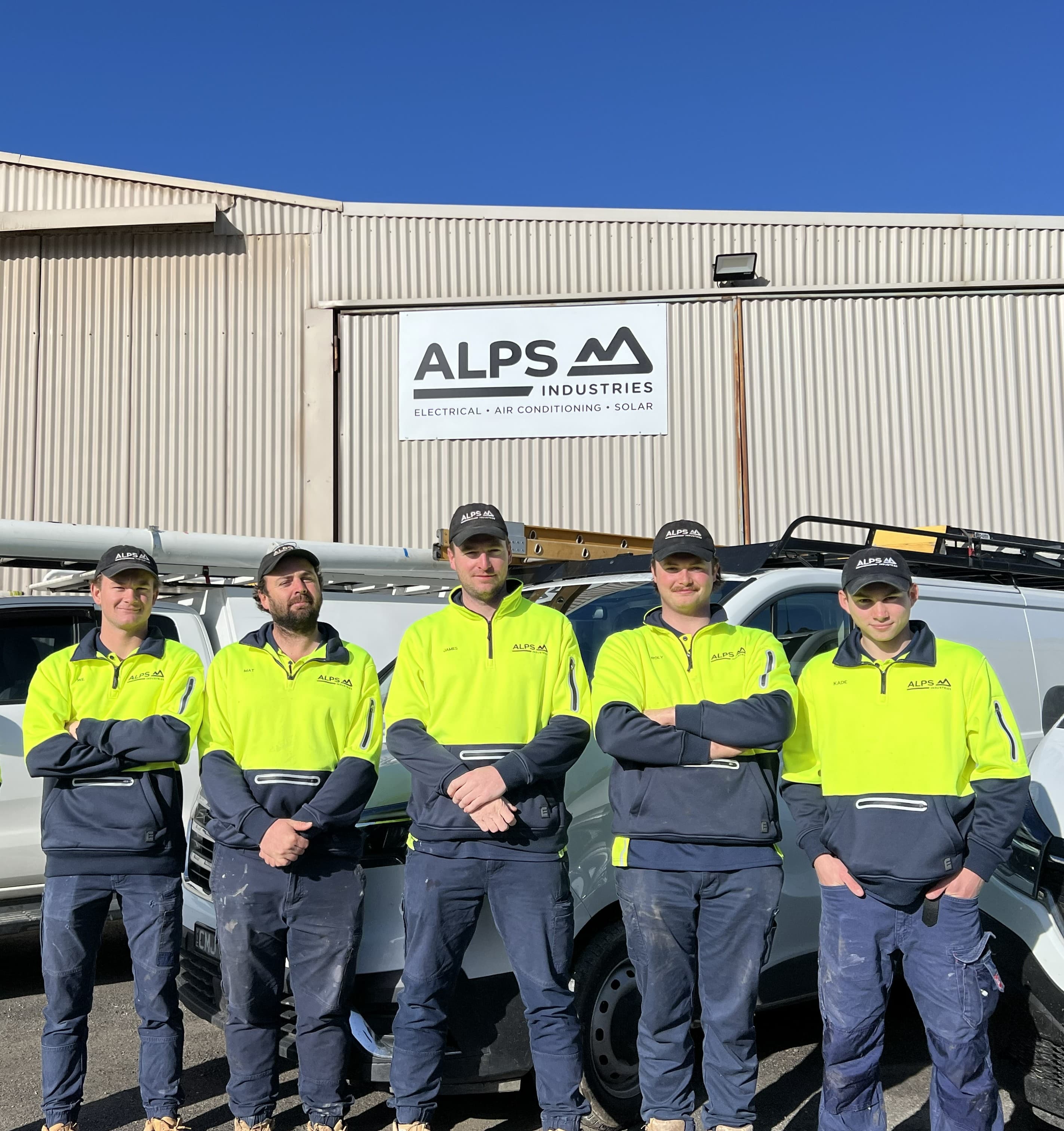 The Alps Industries crew in front of the Myrtleford workshop